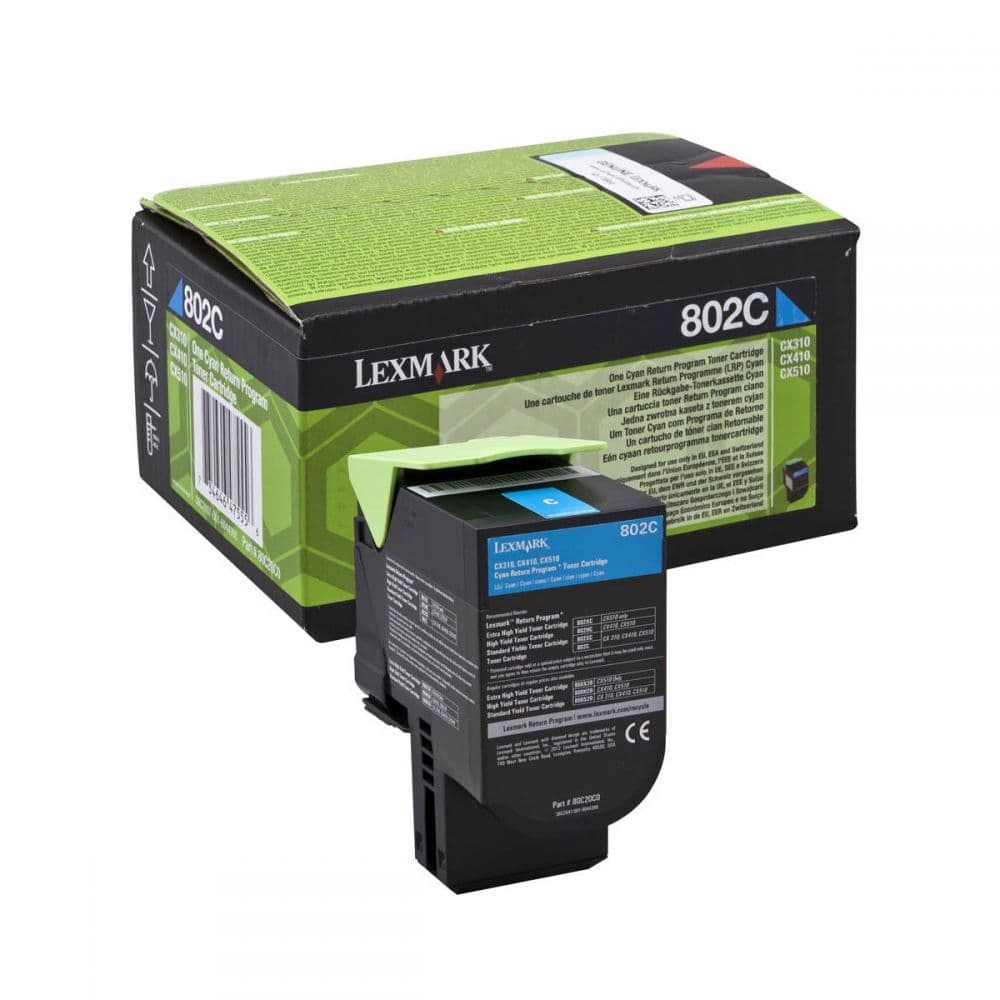 Γνήσιο τόνερ Lexmark 80C20C0 Low Cyan -1k Pgs