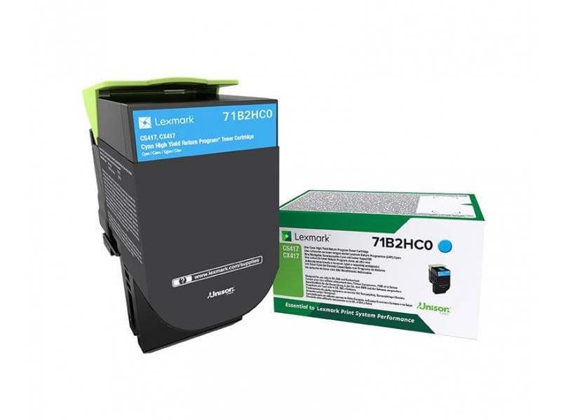 Γνήσιο τόνερ Lexmark 71B2HC0 High Yield Cyan -3.5k Pgs