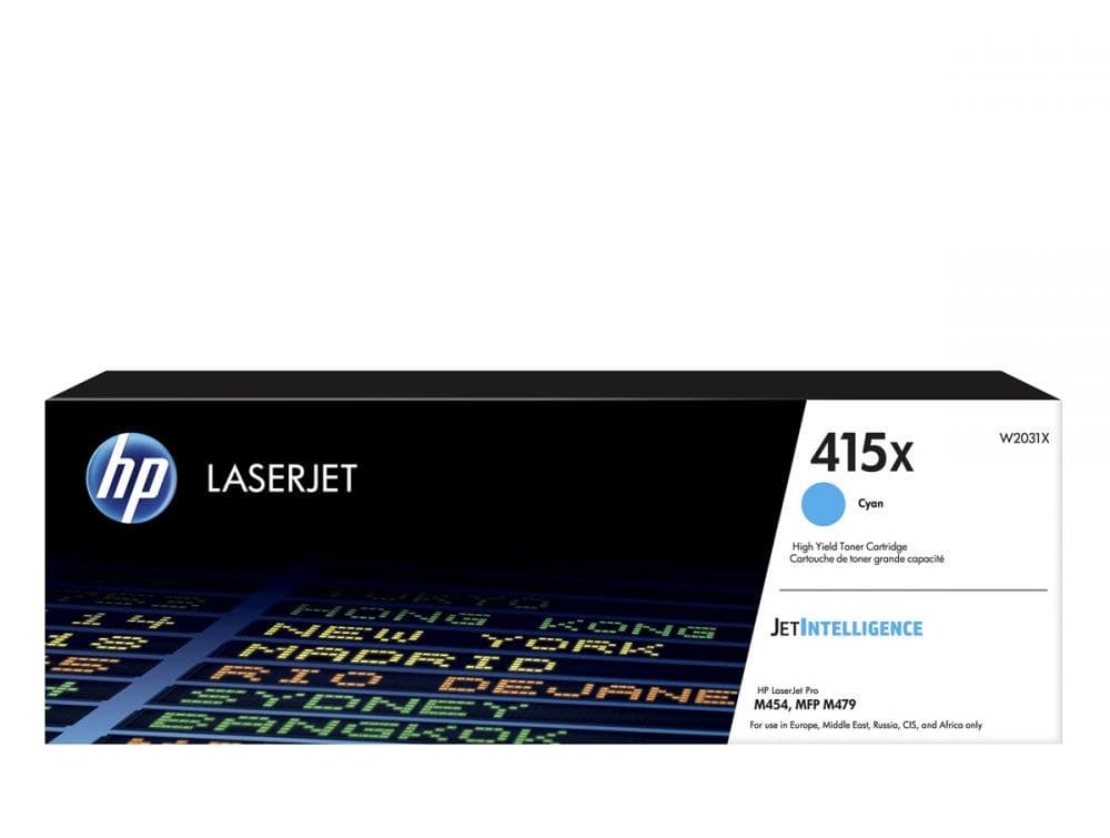 Γνήσιο τόνερ HP 415X Cyan LaserJet Toner Cartridge W2031X