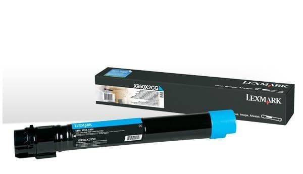 Γνήσιο τόνερ Lexmark X950X2CG Cyan Extra High Yield - 22k Pgs