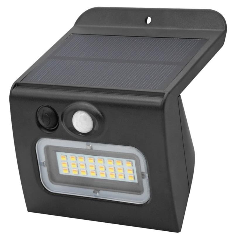 Ηλιακό Φωτιστικό Εξ. Χώρου LED GSC Egoda Bulkhead 3W 350lm CCT IP65 με Αισθητήρα Κίνησης & Νυκτός Μαύρο