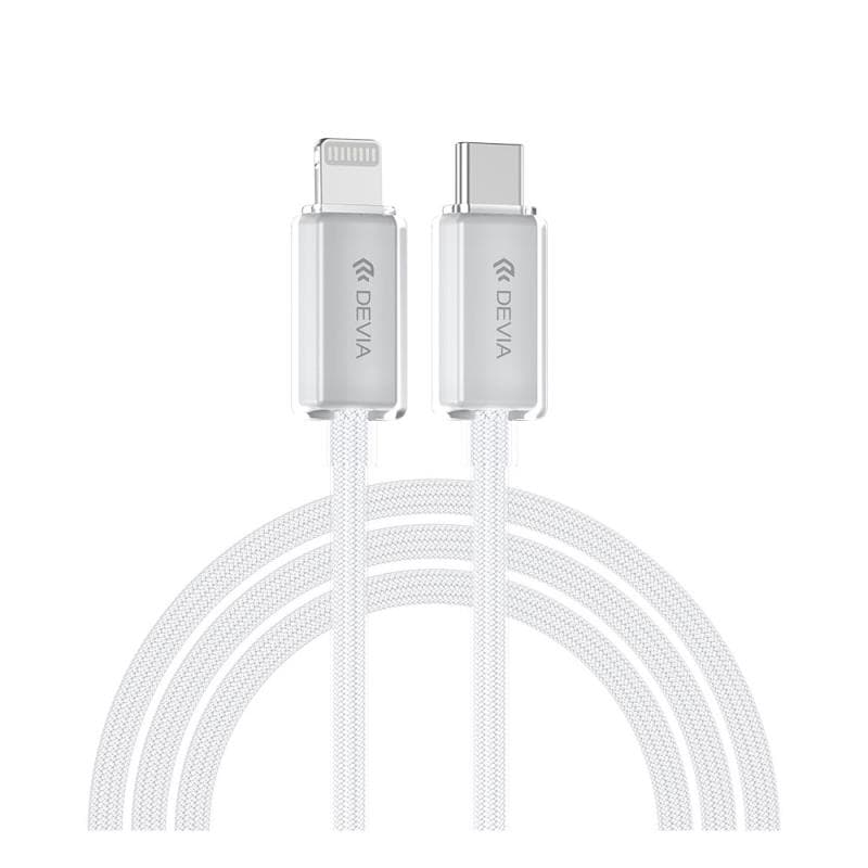 Καλώδιο Σύνδεσης USB 2.0 Woven Devia EC654 USB C σε Lightning PD 27W 1.5m Extreme Λευκό