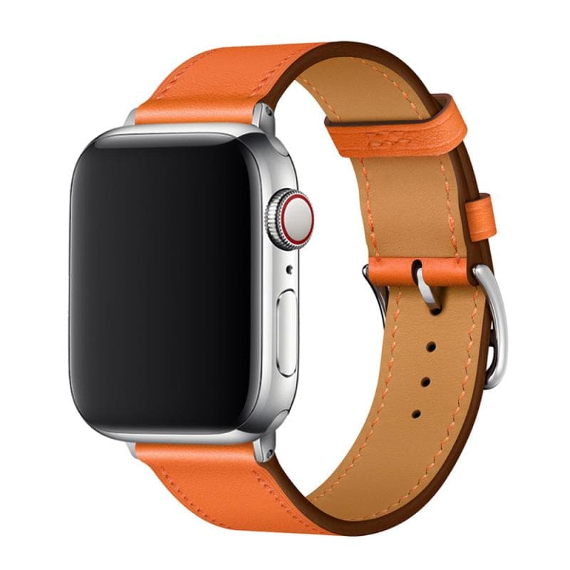 Λουράκι Devia Elegant PU Leather Apple Watch (38/ 40/ 41/ 42mm) Πορτοκαλί