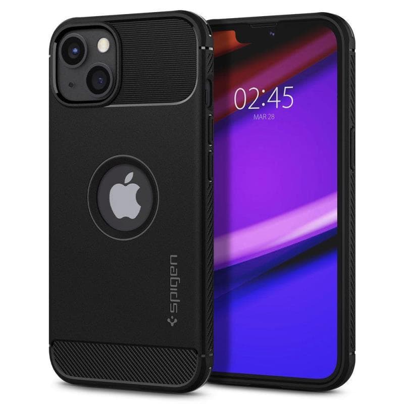 Θήκη Soft TPU Spigen Apple iPhone 13 Rugged Armor Μαύρο