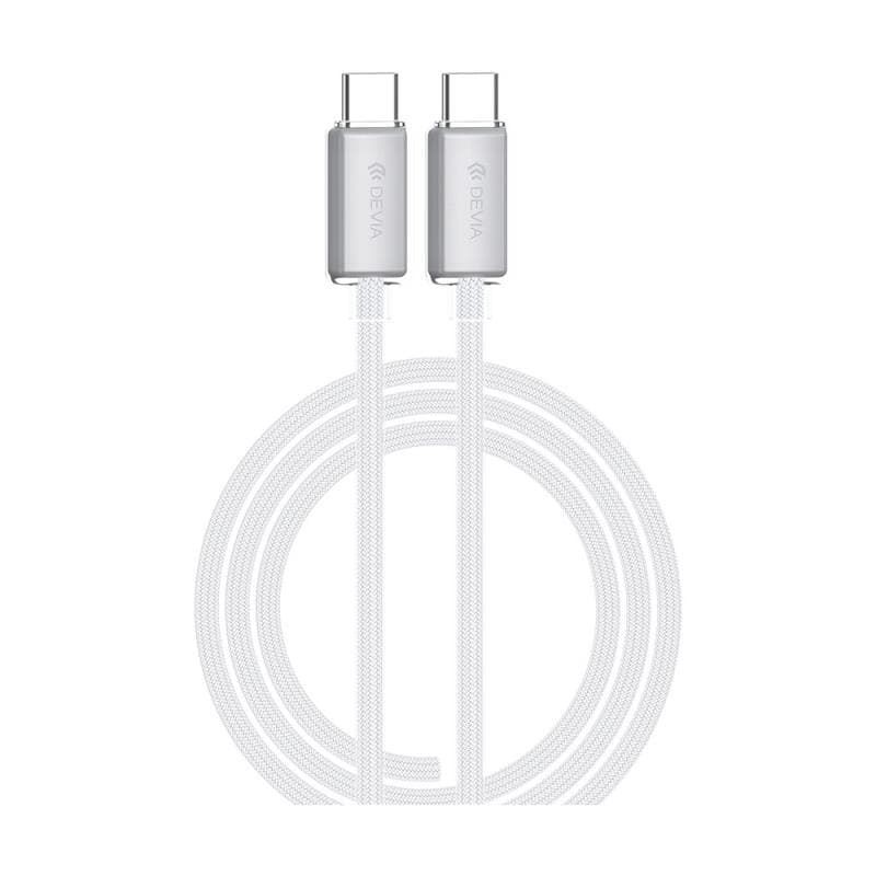 Καλώδιο Σύνδεσης USB 2.0 Devia EC688 Woven USB C σε USB C PD 60W 1.5m Extreme Λευκό