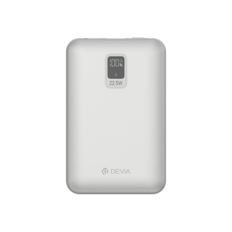 Φορτιστής Ανάγκης Devia EP202 22.5W 10000mAh Mini με 2 Ενσωματωμένα Καλώδια Extreme Speed Ασημί
