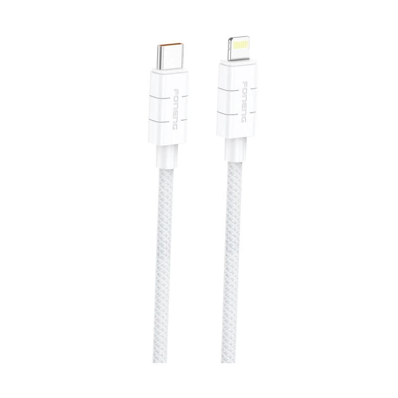 Καλώδιο Σύνδεσης USB 2.0 Foneng XS02 Braided USB C σε Lightning PD 27W 1.2m Λευκό