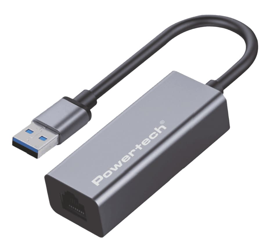 POWERTECH αντάπτορας δικτύου PT-1454, USB, 1000Mbps Ethernet, γκρι