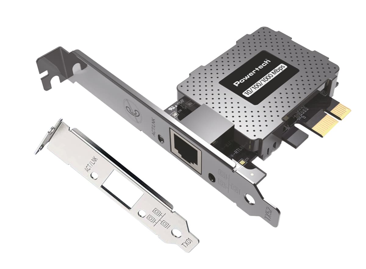 POWERTECH κάρτα επέκτασης δικτύου PCIe σε RJ45 PT-1453, 1000Mbps