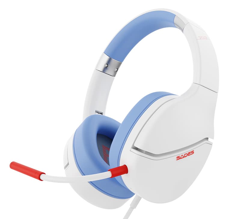 SADES gaming headset SPOWER, 3.5mm σύνδεση, 40mm, multi-platform, λευκό