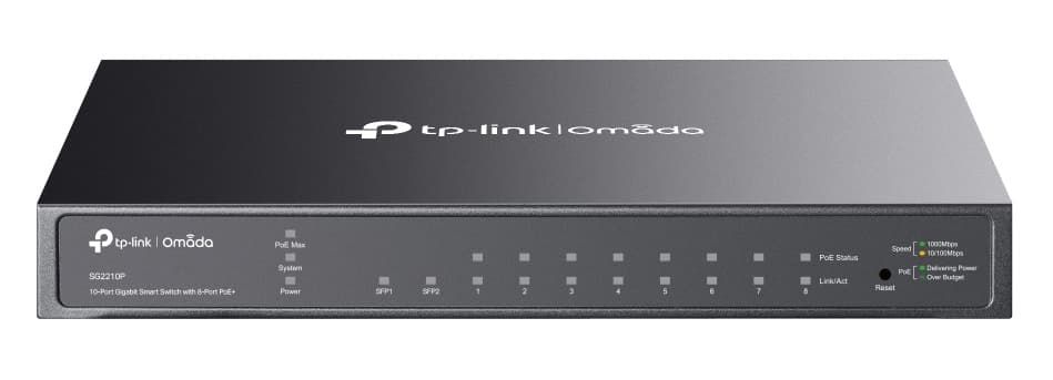 TP-LINK smart PoE+ switch SG2210P, 10-Port Gigabit, V 5.20