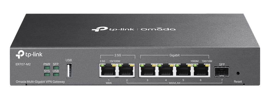 TP-LINK multi-gigabit VPN router ER707-M2, 6x Ethernet port & 1x SFP port, έως 2.5Gbps, Ver. 1.20