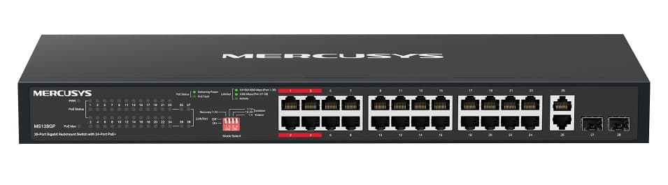 MERCUSYS rackmount switch MS128GP, 28x Gigabit θύρες, PoE+, V1.0