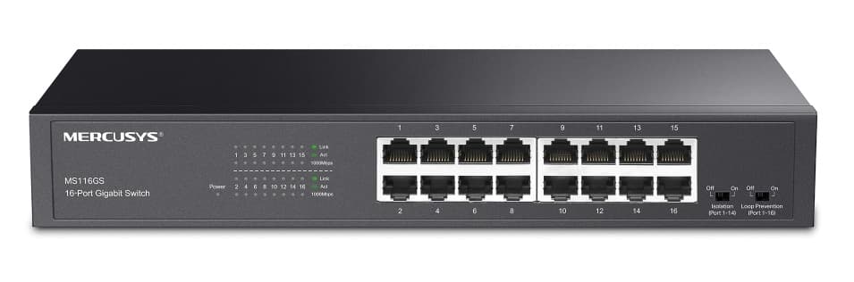 MERCUSYS desktop/rackmount switch MS116GS, 16x Gigabit θύρες, V1.0