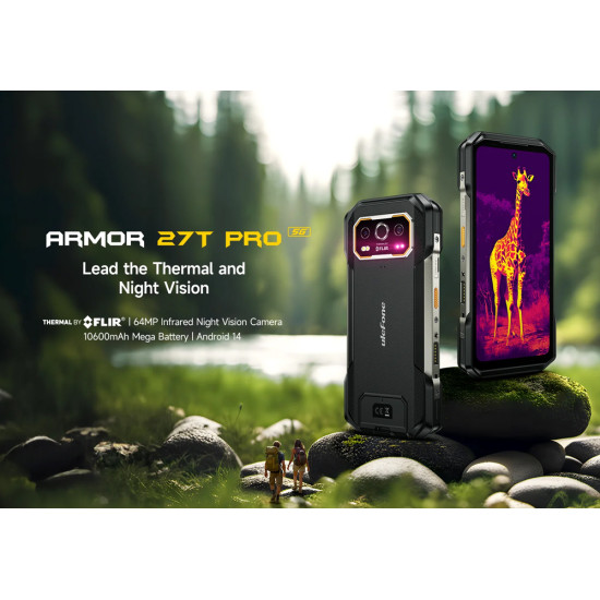 ULEFONE smartphone Armor 27T Pro, 6.78", 12/256GB, 5G, 10600mAh, IP68/IP69K, μαύρο