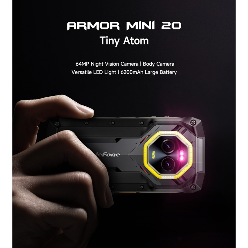 ULEFONE smartphone Armor Mini 20, 4.7", 8/256GB, 4G, 6200mAh, IP68/IP69K, μαύρο