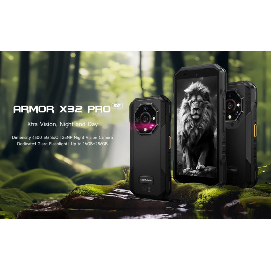 ULEFONE smartphone Armor X32 Pro, 5.65", 8/256GB, 5G, 5500mAh, IP68/IP69K, μαύρο