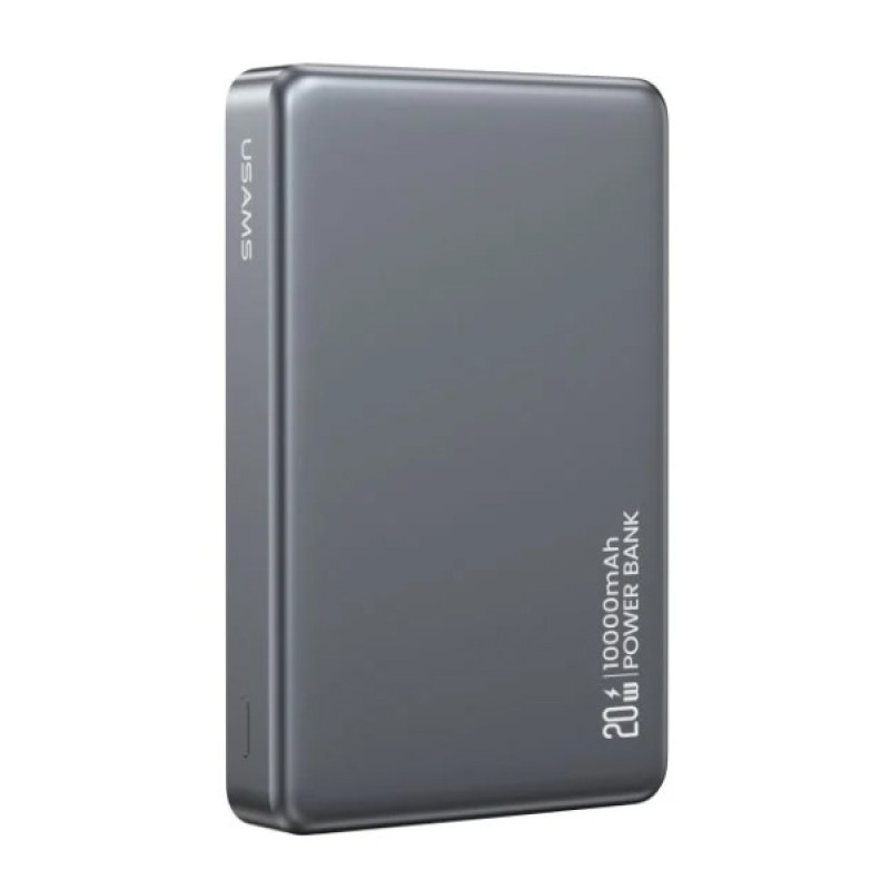USAMS power bank CD242, magnetic wireless, USB-C έξοδος, 10000mAh, 20W, γκρι