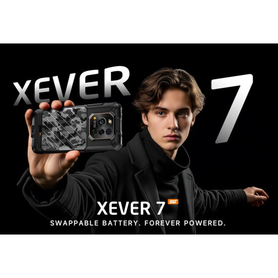 RUGONE smartphone Xever 7, 6.67", 12/512GB, 5G, 5550mAh, IP68/IP69K/MIL-STD-810H, μαύρο