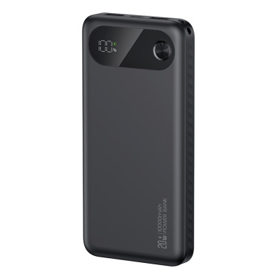 USAMS power bank CD249 με οθόνη, 3x θύρες εξόδου, 10000mAh, PD20W, μαύρο