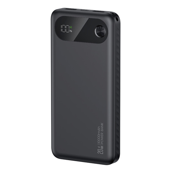 USAMS power bank CD249 με οθόνη, 3x θύρες εξόδου, 10000mAh, PD20W, μαύρο