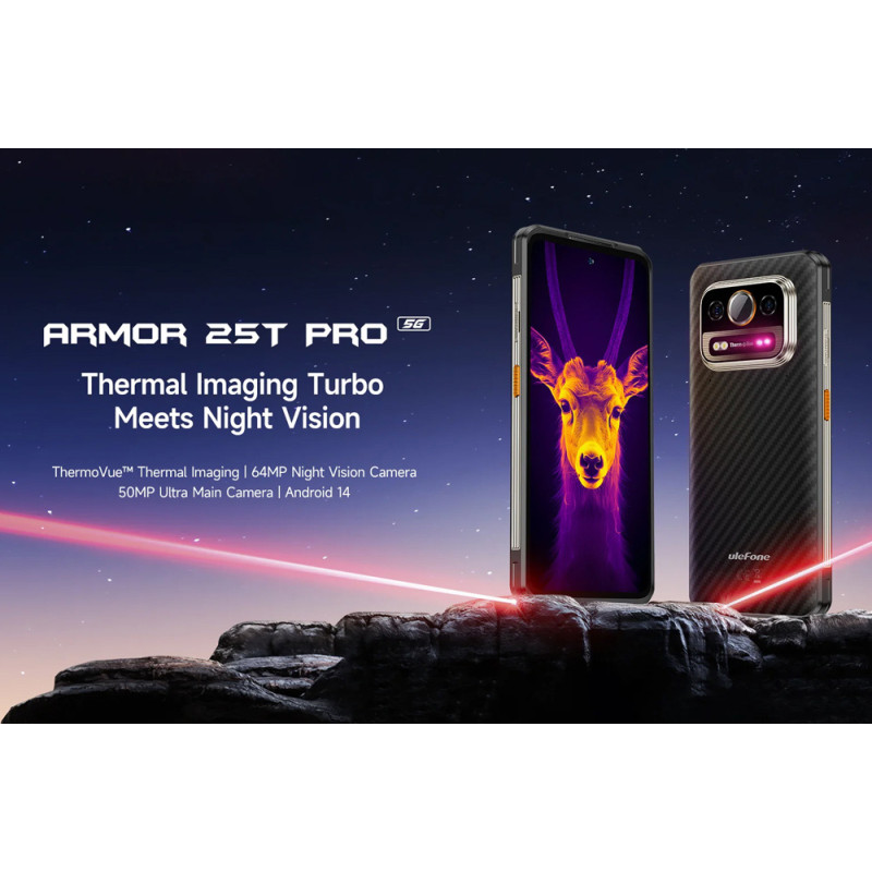 ULEFONE smartphone Armor 25T Pro, 6.78", 8/256GB, 5G, 6500mAh, IP68/IP69K/MIL-STD-810H, μαύρο