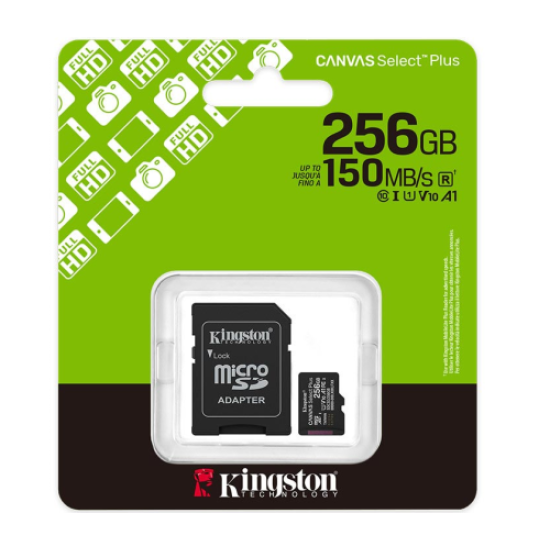 Kingston Canvas Select Plus MicroSDXC 256GB Class 10 With Adapter