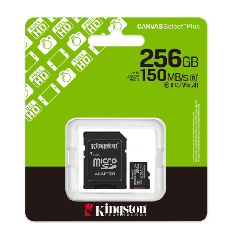 Kingston Canvas Select Plus MicroSDXC 256GB Class 10 With Adapter