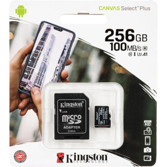Kingston Canvas Select Plus MicroSDXC 256GB Class 10 With Adapter Kingston Canvas Select Plus MicroSDXC 256GB Class 10 With Adapter