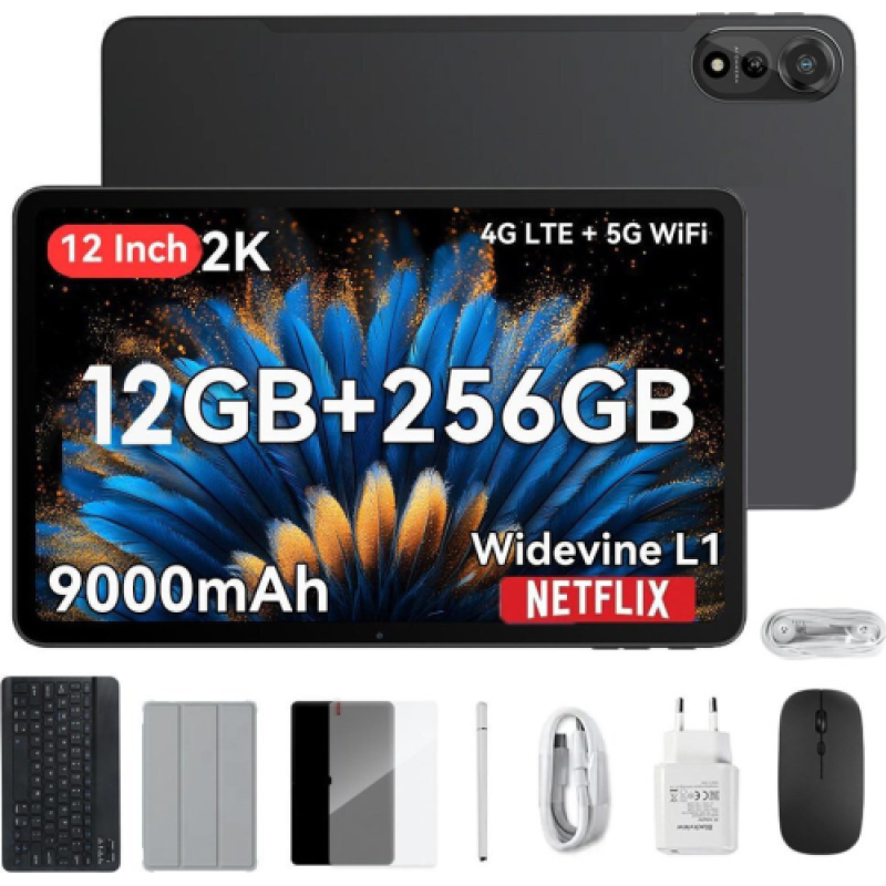 BlackView Mega 2 & Accessories Bundle 4G 12" Tablet 12GB Ram 256GB Γκρι-EU