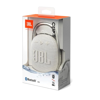 JBL Clip 4 Wireless Bluetooth Speaker White- EU