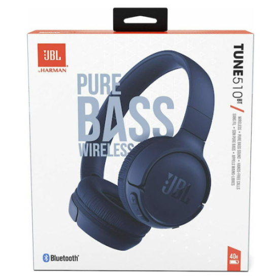JBL Tune 510BT Bluetooth Wireless On-Ear Headphones Blue- EU