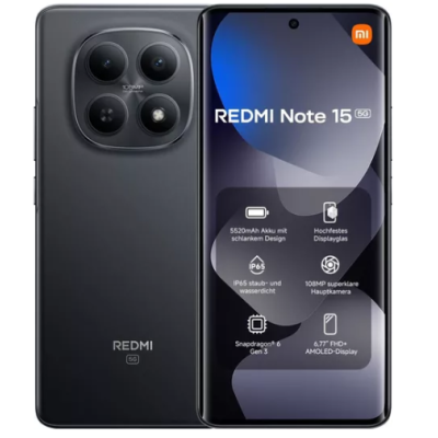 Xiaomi Redmi Note 15 6GB Ram 128GB NFC Black 5G- EU