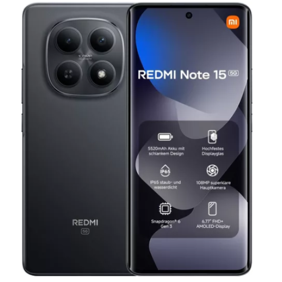 Xiaomi Redmi Note 15 6GB Ram 128GB NFC Black 5G- EU